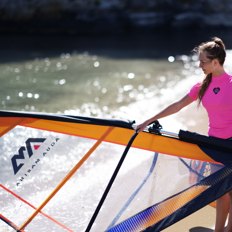 Aqua Marina 10’6″ Blade Windsurf 2021 Inflatable Paddle Board SUP + 5m² Sail Rig Package lifestyle