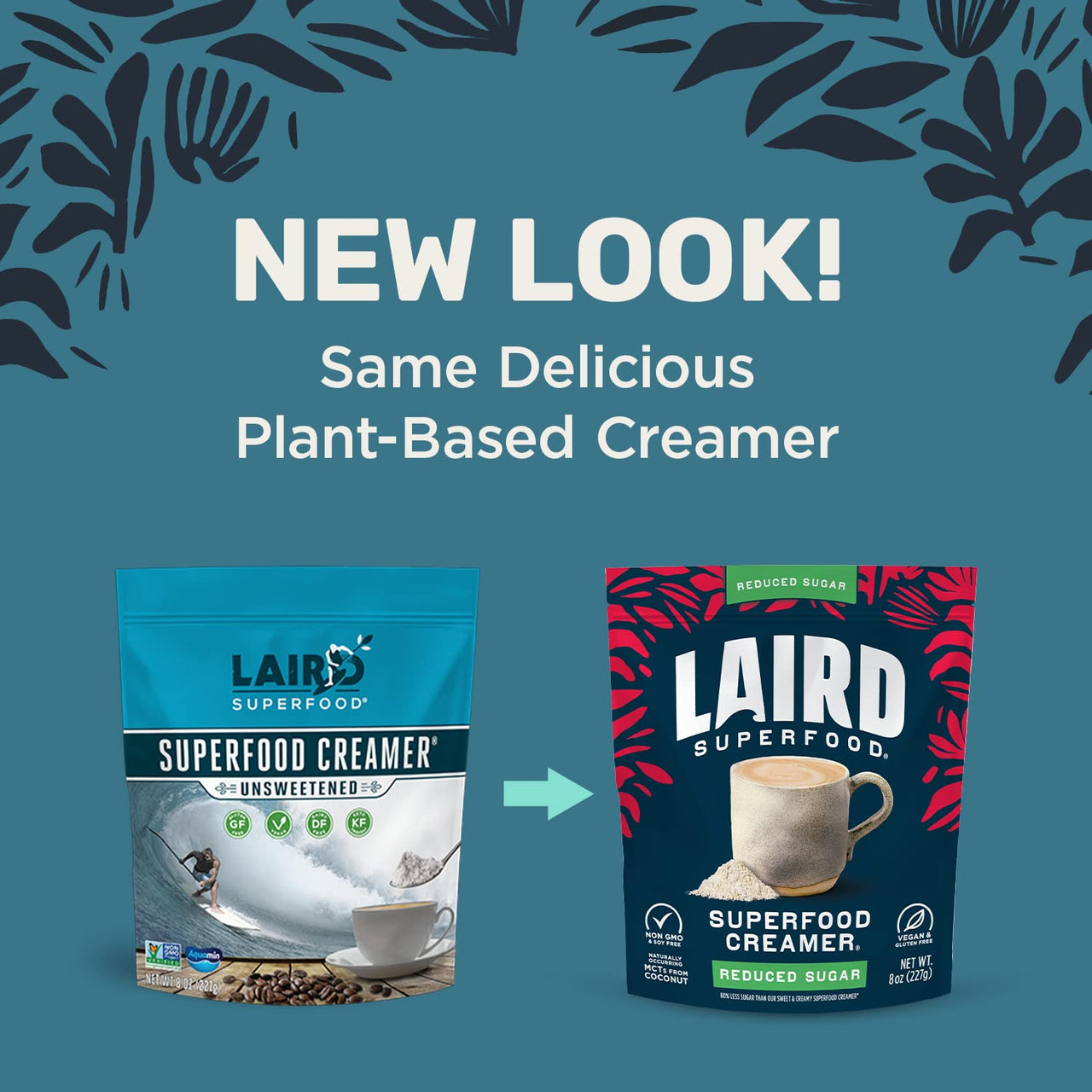 Laird Superfood Creamer® - Reduced Sugar - 8oz. new look