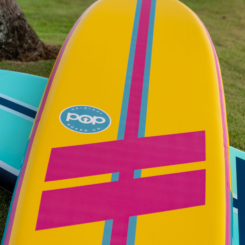 POP Board Co 11' Yacht Hopper Paddle Board Inflatable SUP - Turquoise/Pink/Yellow colors