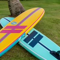 Thumbnail for POP Board Co 11' Yacht Hopper Paddle Board Inflatable SUP - Teak/Blue/Mint colors