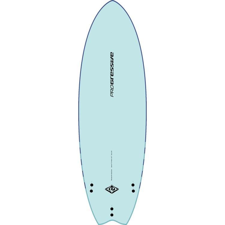 Bottom of 6'6 Progressive Soft Top Fish Surfboard