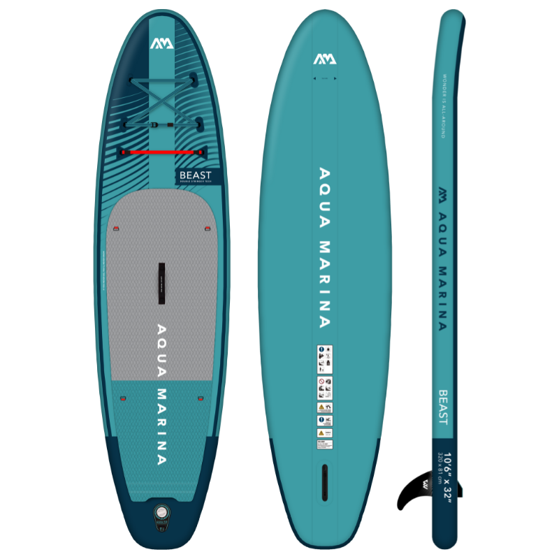 Aqua Marina 10’6” Beast 2023 Inflatable Paddle Board All-Around Advanced front back side view