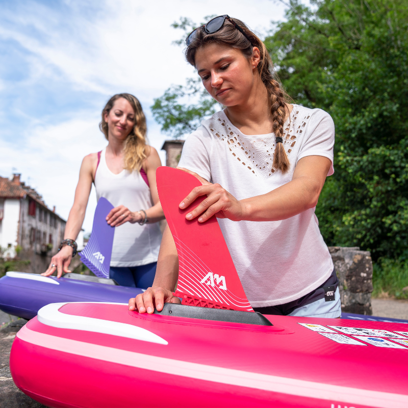 Aqua Marina 11’6” Coral 2023 Touring Inflatable Paddle Board Raspberry racing fin