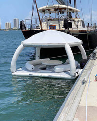 Thumbnail for AquaBanas Floating Party Dock Island Inflatable Platform with Bana Tent - Good Wave