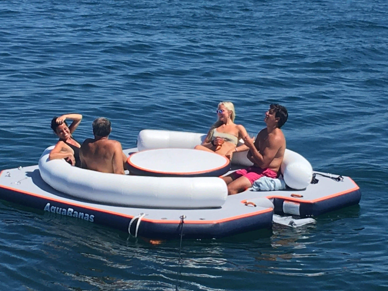 AquaBanas Floating Party Dock Island Inflatable Platform with Bana Tent - Good Wave