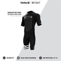 Thumbnail for Hurley Fusion Wetsuits Men 202 Shorty SS Back Zip - Good Wave