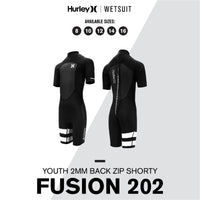 Thumbnail for Hurley Fusion Wetsuits Youth 202 Shorty SS Backzip - Good Wave