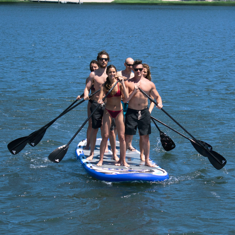 Solstice 16' Maori Giant Inflatable Paddleboard Multi-person SUP with Leash & 4 Paddles when used with family