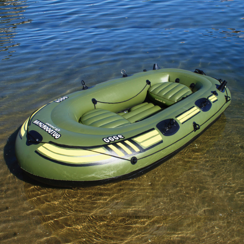 Solstice ‎9' x 4' Outdoorsman 9000 - 4 Person Fishing Inflatable Boat in the water