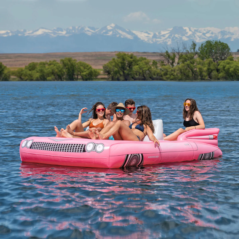 6 people on Airhead Classic Cruiser Floating Platform Inflatable Lake Float