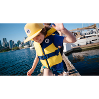 Thumbnail for A child in a Mustang Survival Lil Legends Child Life Vest