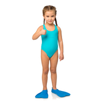 Thumbnail for A child wearing Cressi Mini Light Kids Swimming Fins for Diving And Snorkeling - Azure