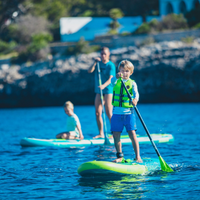 Thumbnail for  A child with two more people and riding Jobe Aero Yama iSUP 8’6” Inflatable Paddle Board
