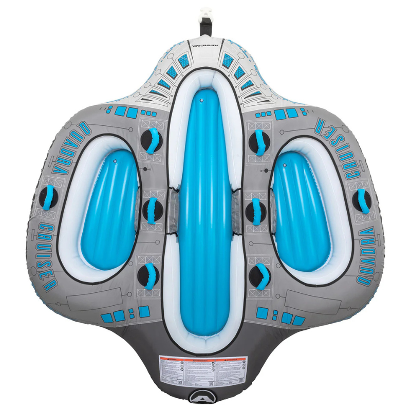 Airhead Quadra Cruiser Inflatable | 1-4 Rider Towable Tube for Boating