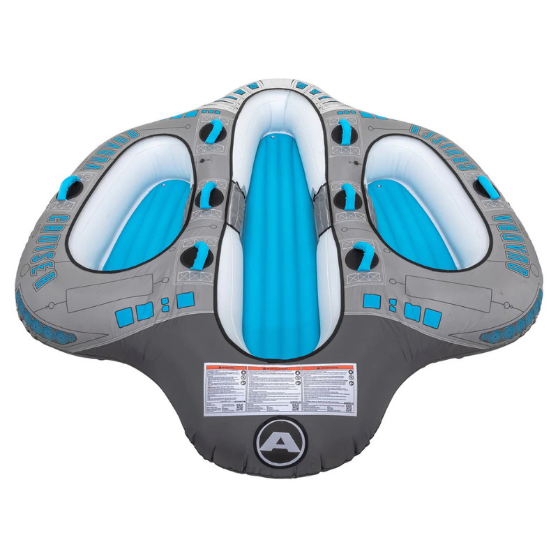 Airhead Quadra Cruiser Inflatable 1-4 Rider Towable Tube for Boating