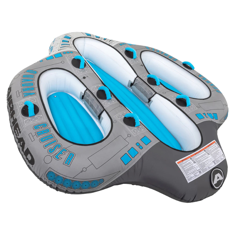 Airhead Quadra Cruiser Inflatable Floating Platform | 1-4 Rider Towable Tube 