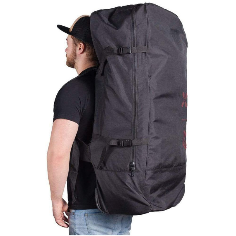 A man carrying Level Six Level Six Twelve Six 12'6" Inflatable Paddle Board | Ultralight HD iSUP