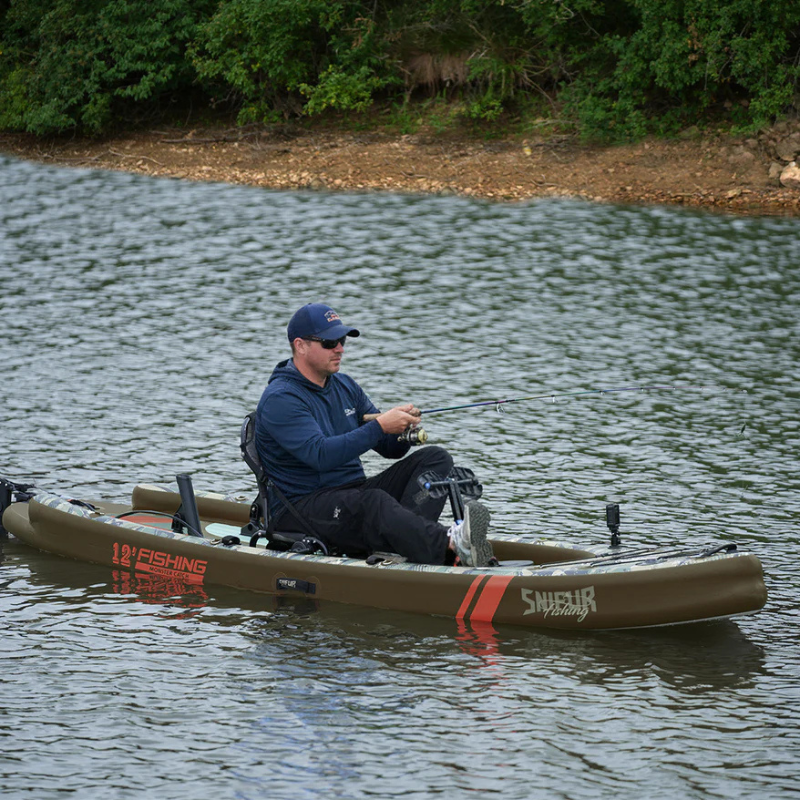 A man on a Funwater Malolo Pro 12' Inflatable SUP-Yak Fishing Kayak