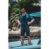 Thumbnail for A man wearing Jobe Perth 3/2mm Shorty Back Zip Wetsuit Men - Graphite Gray