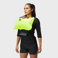 Thumbnail for An woman in an inflated Mustang Survival Minimalist Manual Inflatable Belt Pack