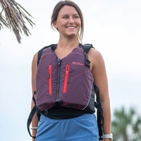 Thumbnail for An woman wearing Old Town Riverstream Unisex Foam Life Jacket - Black/Cherry