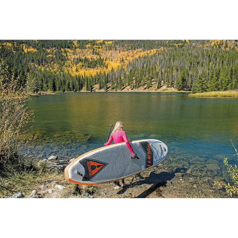 A person Carrying a Advanced Elements 11' Hula Inflatable Paddle Board SUP