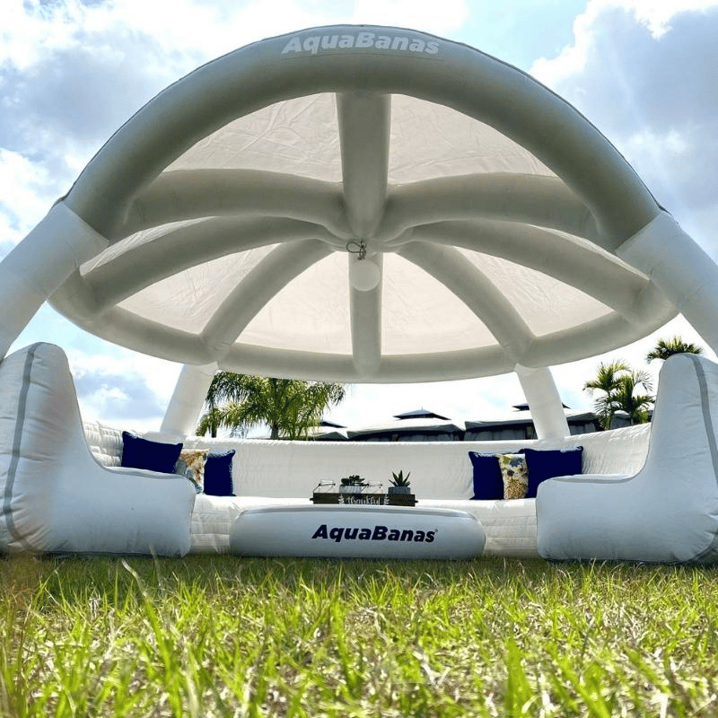 AquaBanas Picnic Bana Inflatable Water Cover Tent on ground