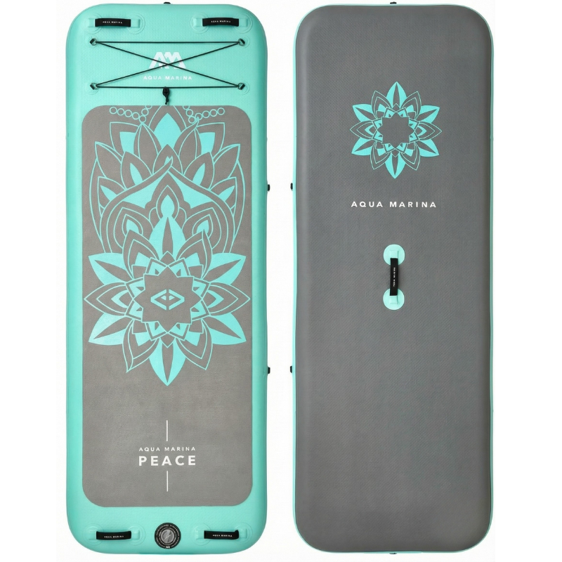Aqua Marina 8’2” Peace 2020 Fitness Inflatable Floating Yoga Mat Front and Back