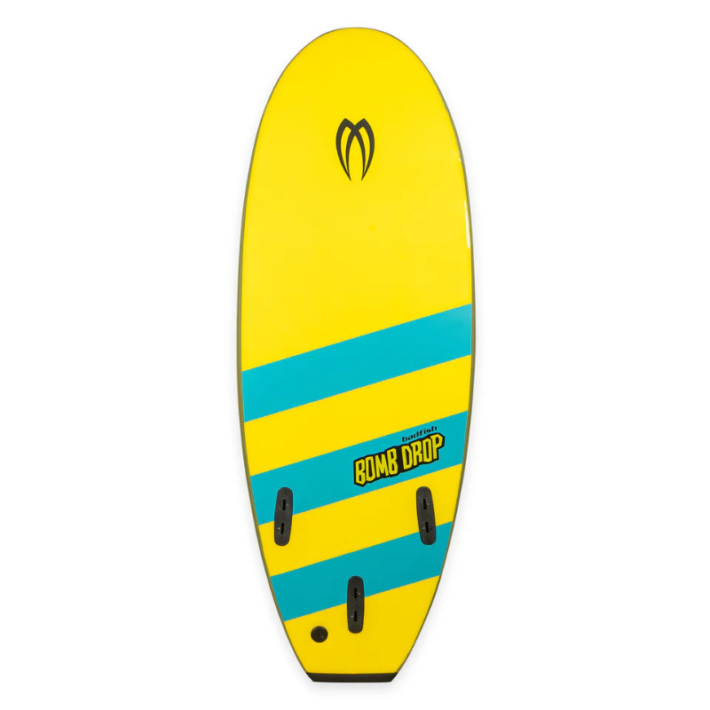 Badfish Bomb Drop 5' River Shortboard - Olive | High-Performance Soft-Top Foamie Bottom