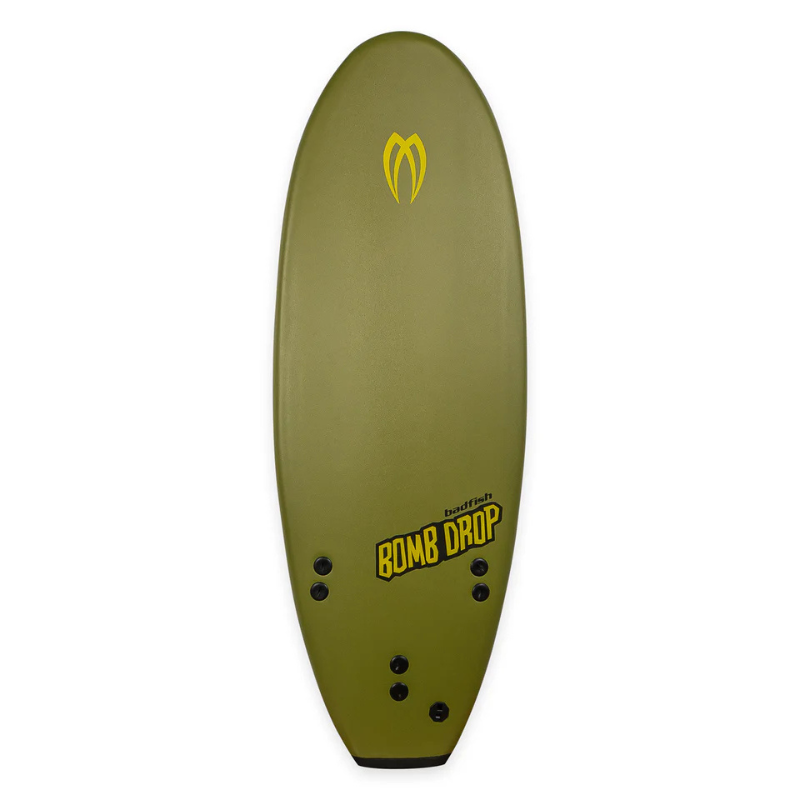 Badfish Bomb Drop 5' River Shortboard - Olive | High Performance Surfboard