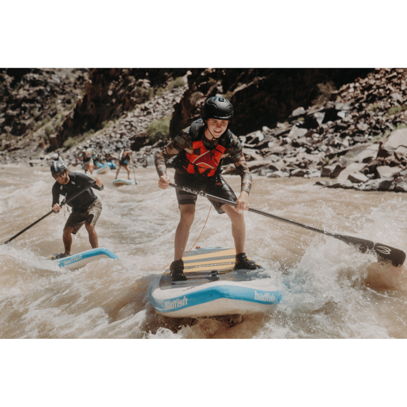 Badfish Rivershred 9' Inflatable Stand Up Paddle Board | 2026 Whitewater SUP Lifestyle Photo