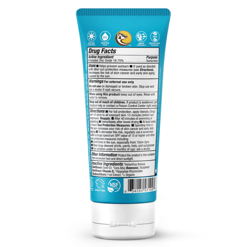 Badger SPF 30 Active 2.9 fl oz Mineral Sunscreen Cream back