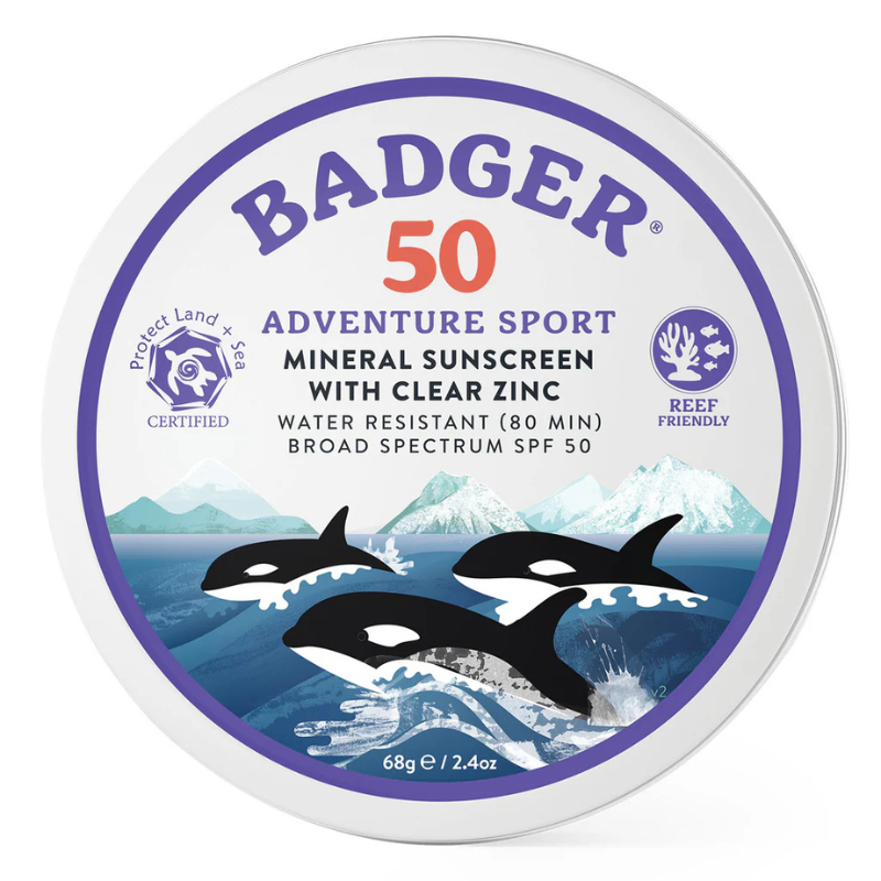 Badger 2.4 oz SPF50 Adventure Mineral Sunscreen Tin