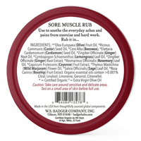 Thumbnail for Badger Sore Muscle Rub Tin - Natural & Organic back