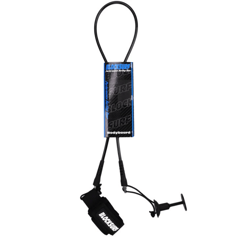 Block Surf Straight Wrist Bodyboard Leash - Black