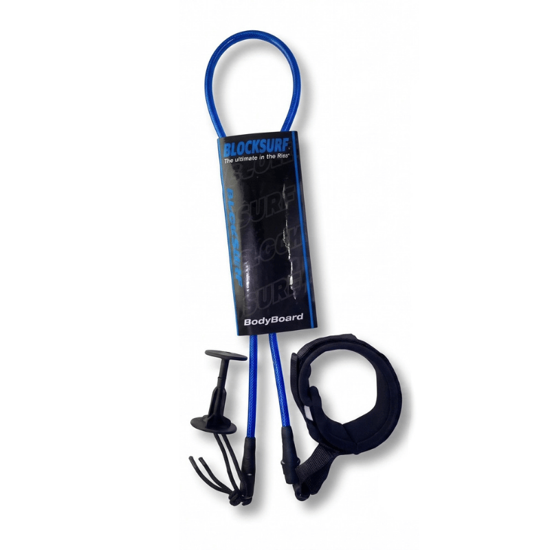 Block Surf Straight Wrist Bodyboard Leash - Black