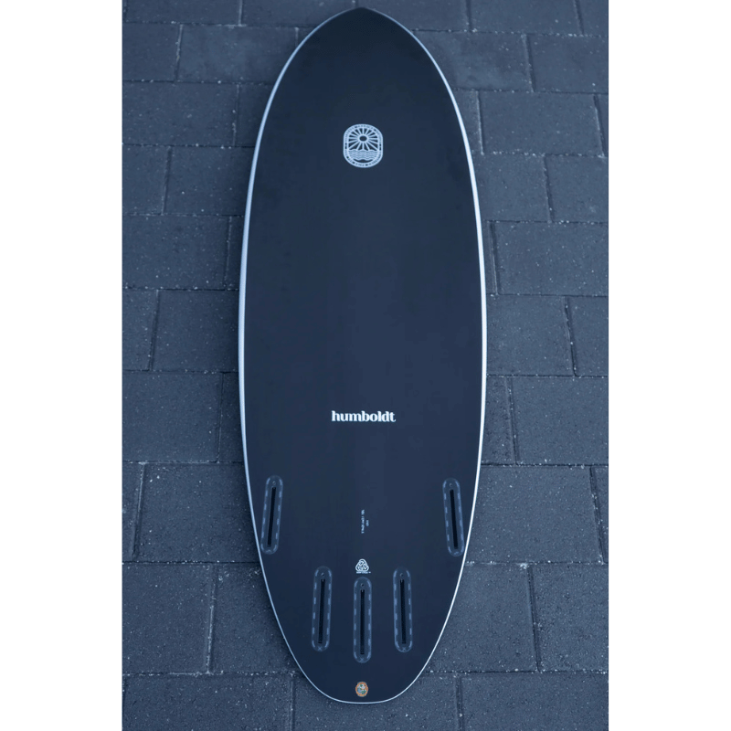 Bottom of Surfboard Trading Co. Humboldt Carbon Bomb Proof Tech All-Around Shortboard