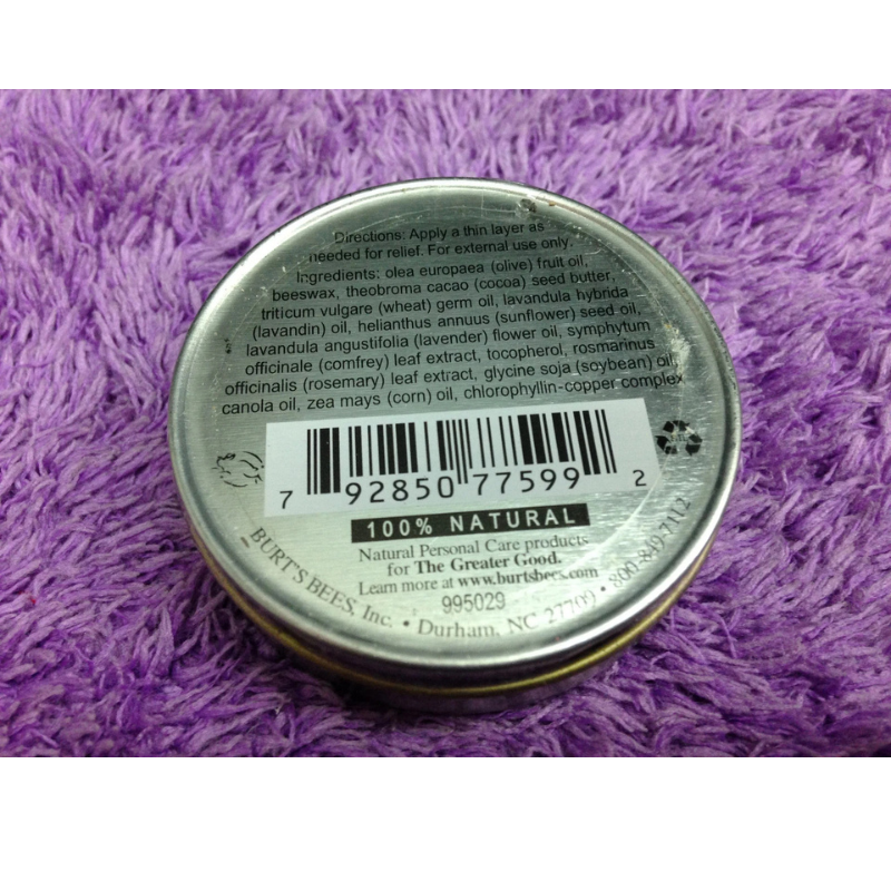 Burt’s Bees Res-Q 0.6 oz Multipurpose moisturizing Ointment Tin lifestyle photo back