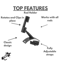 Thumbnail for Caddis Sports RH Adjustable Rod Holder for Float Tube Fishing and Angling top features
