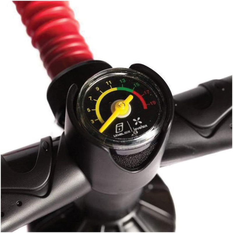 Closer View of the pump for Level Six Twelve Six 12.6' Inflatable Sup Hd