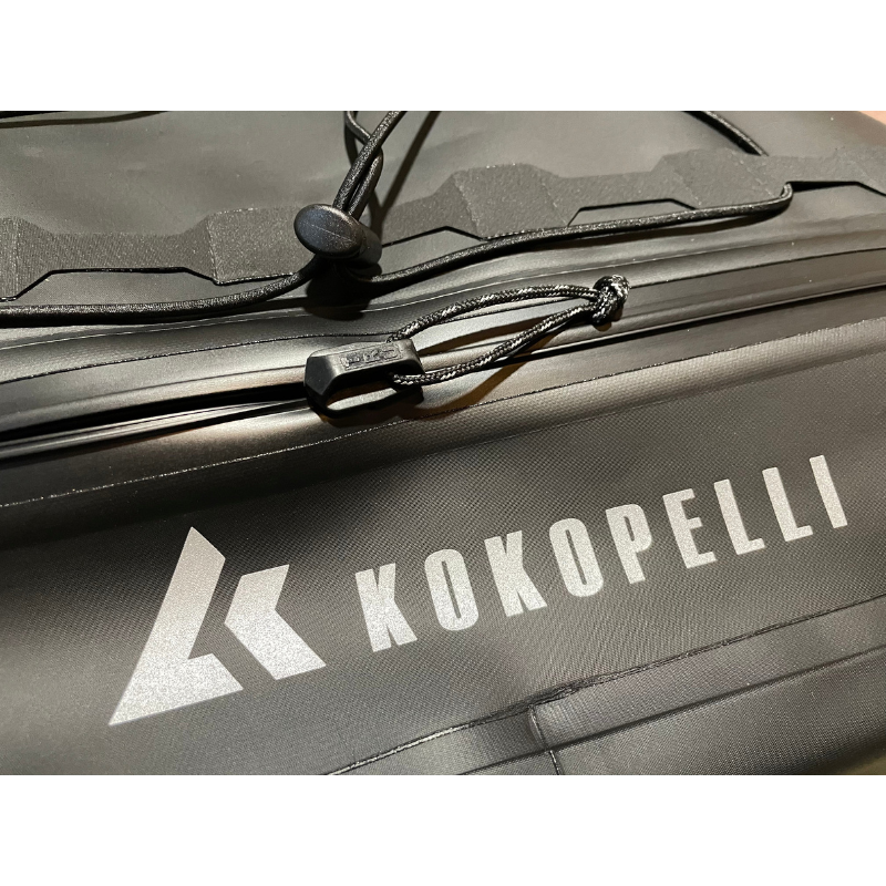 Closeup view of Kokopelli Delta Deck Dry Pack — Black
