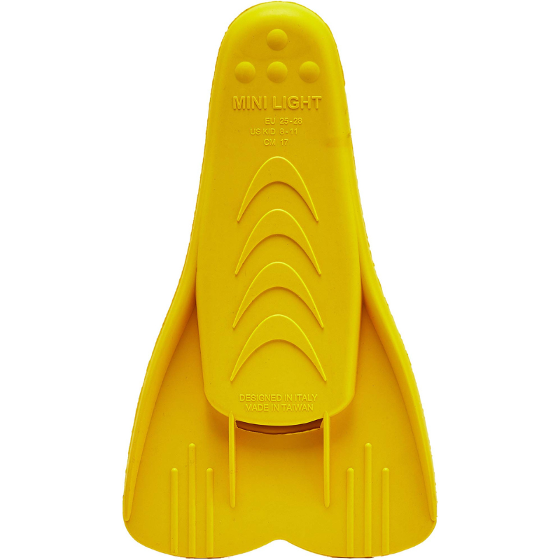 Cressi Mini Light Kids Swimming Fins for Diving And Snorkeling - Yellow Under View