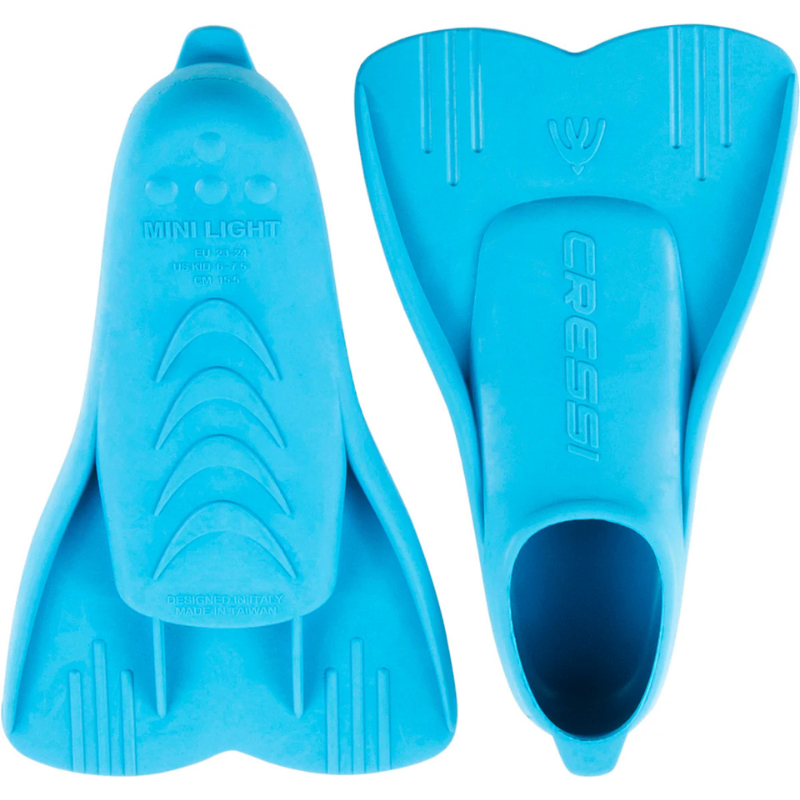 Cressi Mini Light Kids Swimming Fins for Diving And Snorkeling  Azure
