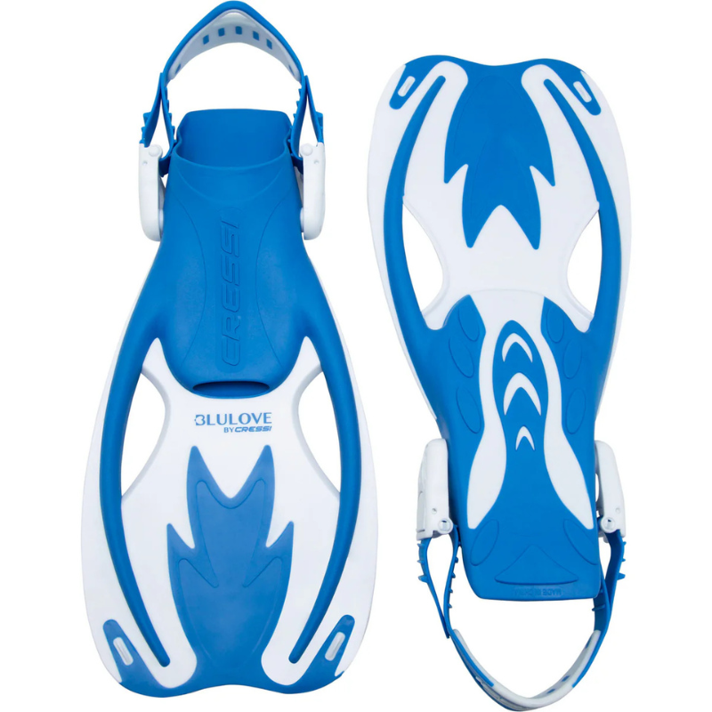 Cressi Rocks Junior Kids Swimming Fins for Diving And Snorkeling - Blue/White