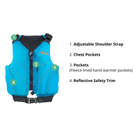 Thumbnail for Detailed front features of  Old Town Inlet Jr Foam Life Jacket for Kids - Blue
