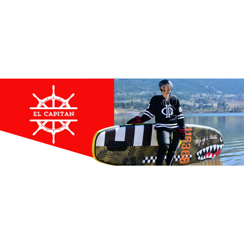 El captain logo with Pop 11'6 El Capitan Bomber iSUP