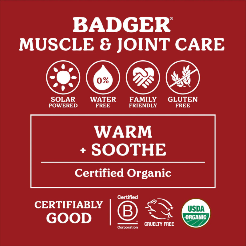 Features of Badger Sore Muscle Rub Tin - Natural & Organic