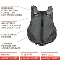 Thumbnail for Features of Old Town Solitude II Women’s Foam Life Jacket – Silver
