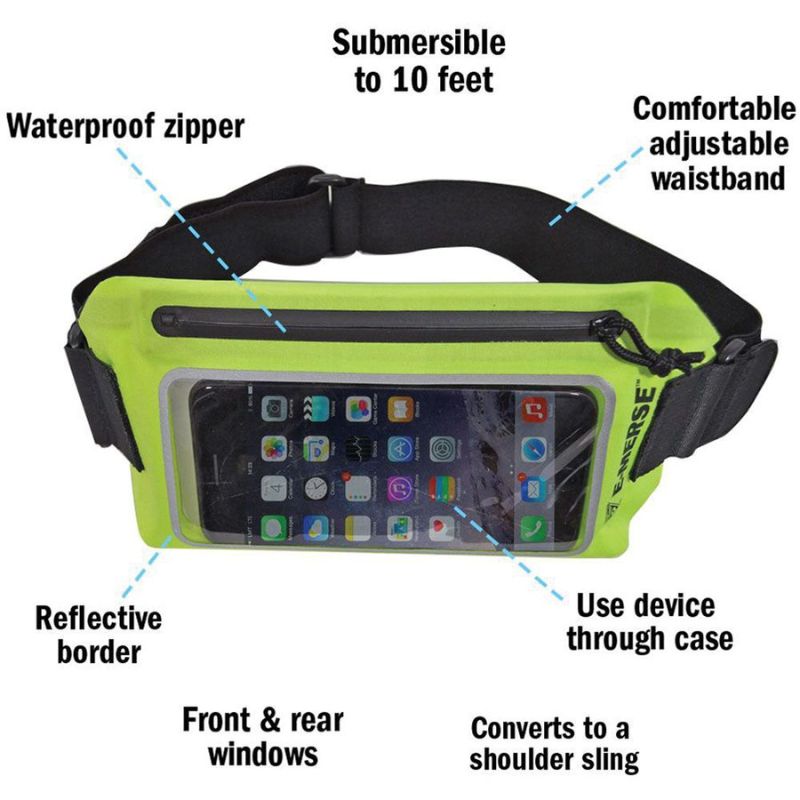 Features of Seattle Sports E‑Merse NeoBelt Waterproof Phone Case - Green