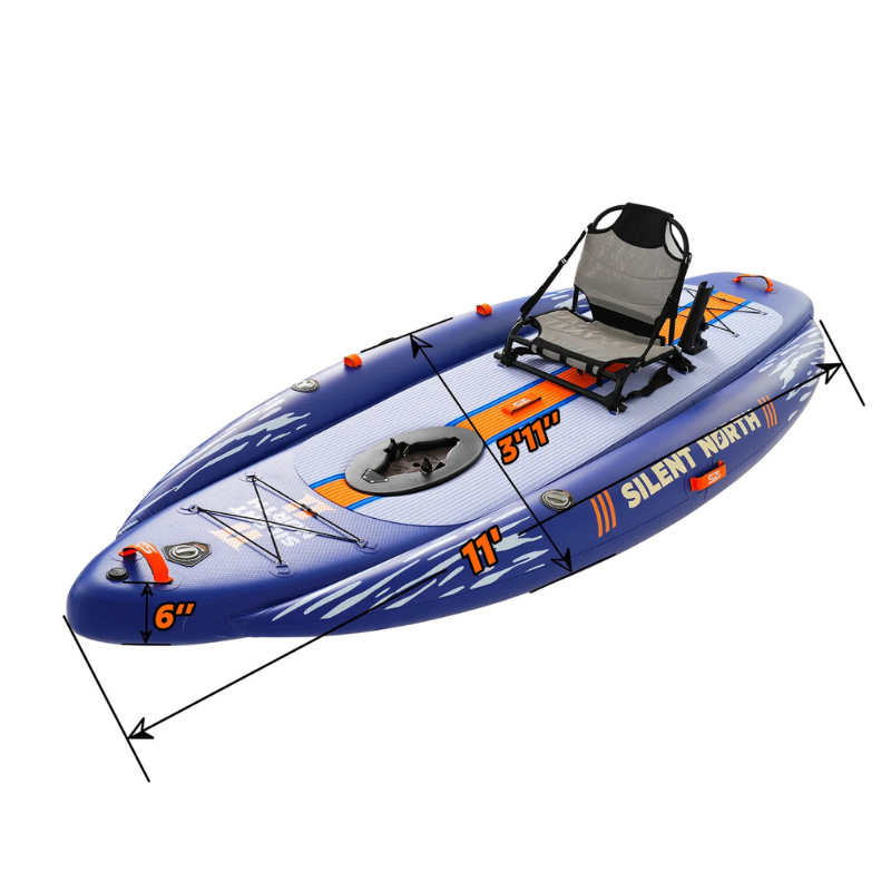 Funwater DualCast Plus 11' Inflatable Fishing Kayak Dimensions